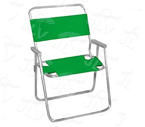 Cadeira Alta de Praia, Piscina Aluminio VERDE JLV