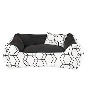 Cama de cachorro 60 x 60 Geométrica Preto