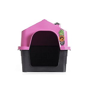 Casinha Casa De Cachorro Pet C/ Chaminé Luxo Ecológica Rosa