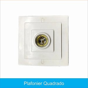 Plafon Decorativo Quadrado C/ Soquete 16,5x16,5cm Trioplast