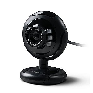 Webcam Multilaser Plug E Play 16Mp Nightvision Microfone Usb Preto - WC045