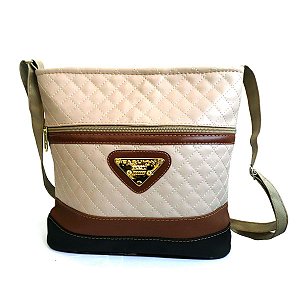 Bolsa Feminina C/ Ziper Marrom Claro 27x21x8 Fashion Brazil