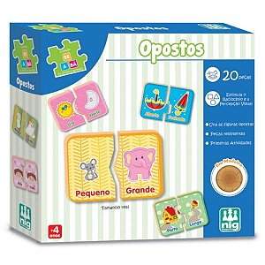 Brinquedo Infantil Opostos 20 Peças Eu Brinco e Aprendo Nig