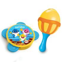 Instrumento Musical Infantil Maraca e Pandeiro Baby Shark