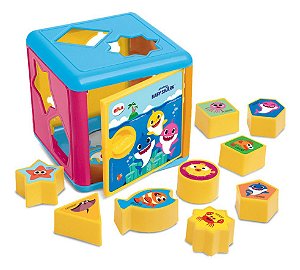 Brinquedo Educativo Cubo de Encaixes 10 Peças Baby Shark