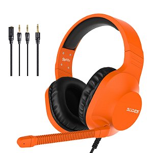 Headset Gamer Sades PS4 PS5 Nintendo Switch Celular Xbox One Pc Spirits Multiplataforma Laranja