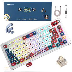 Teclado Mecânico Gasket Magegee Air75 Panda Sem Fio Rgb