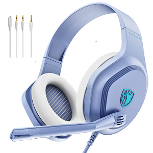 Fone Headset Gamer Ps4 Xbox One Nintendo Switch Pc Celular Sades Cpower Lilás/Azul