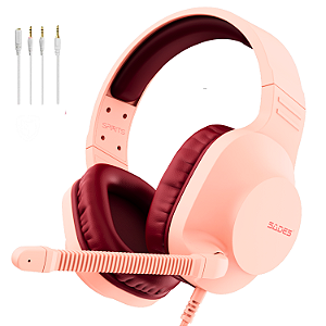 Headset Gamer Sades PS4 PS5 Nintendo Switch Celular Xbox One Pc Spirits Multiplataforma Pêssego