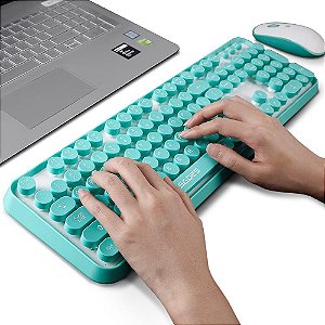 SADES V2020 teclado + mouse sem fio Wireless 2,4Ghz Azul