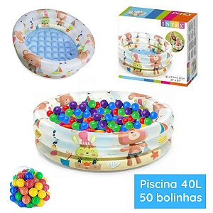 Piscina De Bolinhas Bichos Intex 40 Litros  + 50 Bolinhas