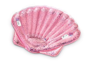 Boia Concha Do Mar Gigante Glitter Rosa Intex