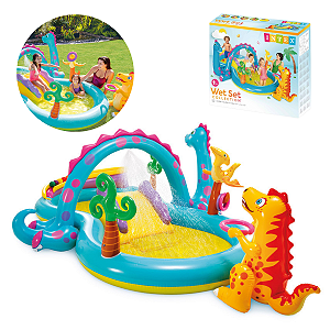 Piscina Playground Inflável Mundo Encantado dos Dinossauros 290L Intex