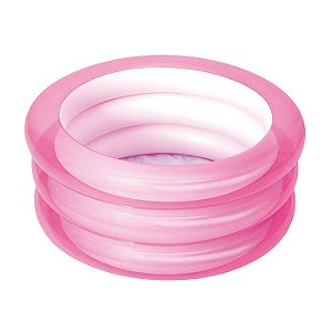 Piscina Banheira Infantil Inflável Baby 3 Anéis 43l Bestway Cor Rosa