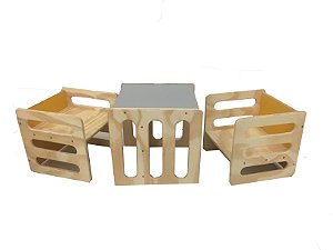Kit: 3 Cadeiras Cubo