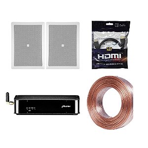Kit RD HDMI Frahm + 2 Arandelas 6W21RT JBL + 20m Fio 2x1,5mm + Brinde