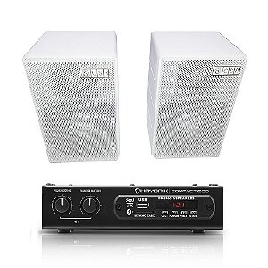 Kit Amplificador Compact 200 Hayonik + 2 Caixas Acústicas CSR 75M Passivas 80W Rms + Brinde