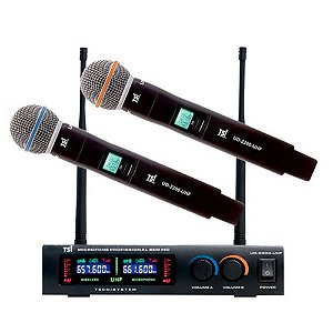 Microfone Sem Fio Duplo TSI - 1200 UHF