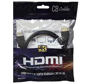 Cabo HDMI 2.0 3M CB Cables Blindagem Dupla