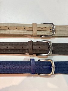 4019-CINTO CADARÇO ALGODAO COM COURO - FURAÇÃO EM COURO