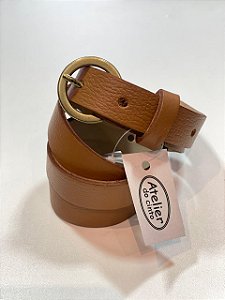 2080-CINTO LISO FIVELA METAL OURO VELHO - 2,0CM