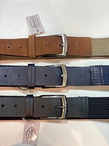 4008-CINTO CADARÇO DE ALGODAO COM PONTEIRA EM COURO - 4,0CM