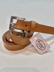 2051-CINTO COURO FIVELA METAL NIQUEL - 2,0CM