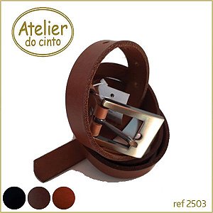 2503-cinto liso em couro 2,5cm largura