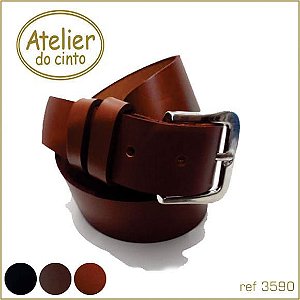 3590-cinto em couro - 3,5cm largura - MASCULINO