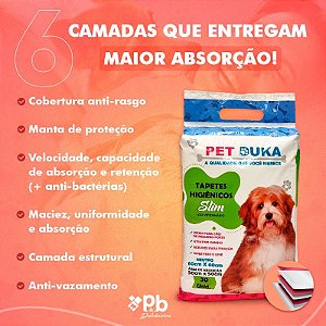 Tapete Higiênico para Cães Petduka 60X60CM - 30UND