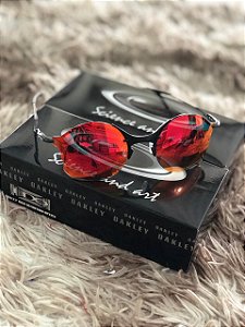 Óculos Oakley Tailend Lente Vermelha Armação Preta Frete Grátis