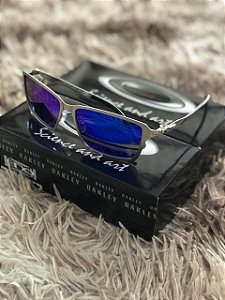 Óculos Oakley Tincan Lente Azul Armação Prata Frete Grátis