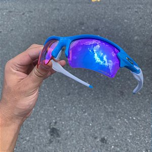 Óculos Oakley Flak 2,0 Lente Prizm Armaçao Azul Com Branco Frete Grátis