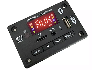 MODULO USB Mp3 Bluetooth Aux Fm Sd 12v (FONTE E INSTALAÇÃO INCLUSA)