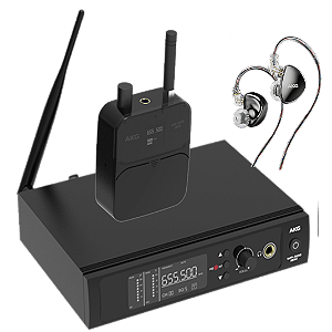 Sistema de monitor pessoal sem fio profissional - Fone + receptor + transmissor (instalação inclusa)