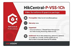 LICENÇA HIKCENTRAL ADICIONAL DE CÂMERA - 1CH (INCLUSO CONFIGURAÇÃO)