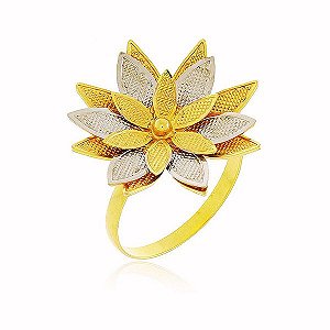 Anel Multi-Flor Banho Ouro Quebec 18k