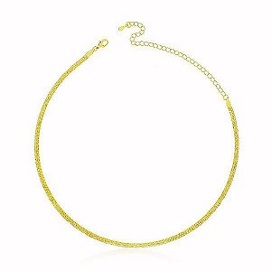 Colar Choker Nill Banho Ouro 18k Fecho Inglês