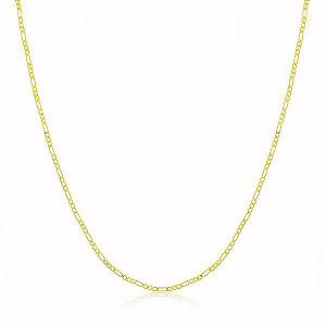 Colar Fígaro Banho Ouro Quebec 18k Fecho Lagosta