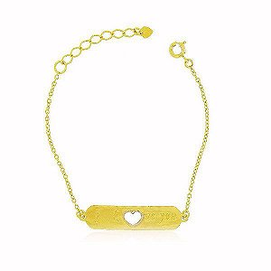 Pulseira Americana I Love You Banho Ouro 18k Fecho Boia