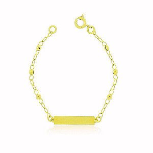 Pulseira Infantil Bolinha Banho Ouro 18k Fecho Boia