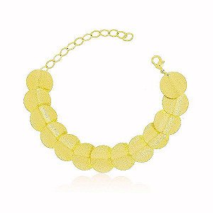 Pulseira Pétalas Banho Ouro 18k Fecho Inglês