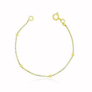 Pulseira Veneziana Banho Ouro 18k Fecho Boia