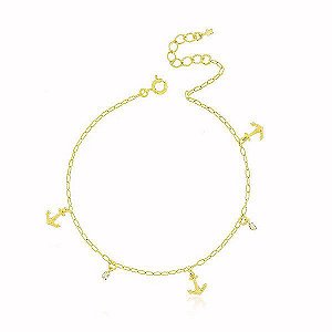 Tornozeleira Cartier Cristal Banho Ouro 18k Fecho Boia