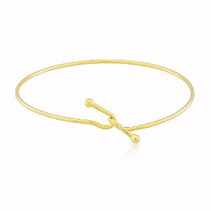 Bracelete Banho Ouro Quebec 18k Fecho Anzol