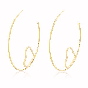 Brinco Argola Coração Banho Ouro Quebec 18k