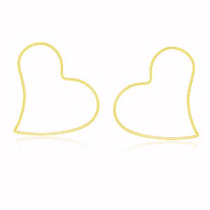 Brinco Coração Banho Ouro Quebec 18k