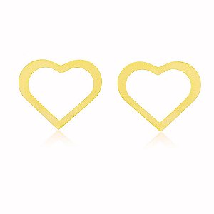 Brinco Coração Banho Ouro Quebec 18k