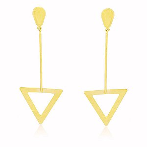Brinco Longo Triangulo Banho Ouro Quebec 18k
