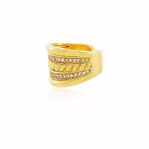 Brinco Piercing de Orelha Coroa Zircônia Banho Ouro Quebec 18k